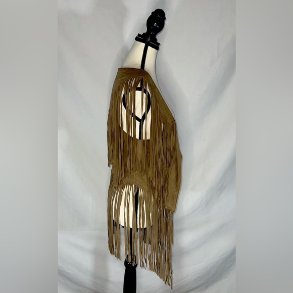 Spell & The Gypsy Collective Leather Fringe Vest Suede Boho Festival M/L RARE - Picture 7 of 15